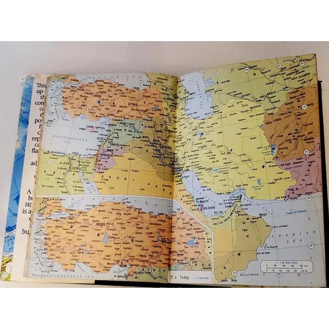 Mid-Century Modern Petite Vintage World Atlas Book, Hardcover For Sale - Image 3 of 6