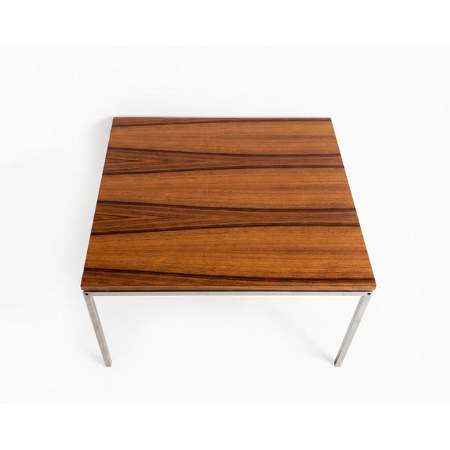 Mid-Century Modern Coffee Table with Floating Top in Walnut and Chrome-Plated Square Steel Frame, 1960s For Sale - Image 4 of 16