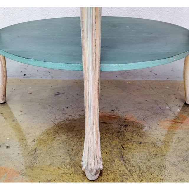 Mid 20th Century Vintage Italian Mid-Century Modern Tuscan Carved & Faux Marble Painted Center Table For Sale - Image 11 of 12