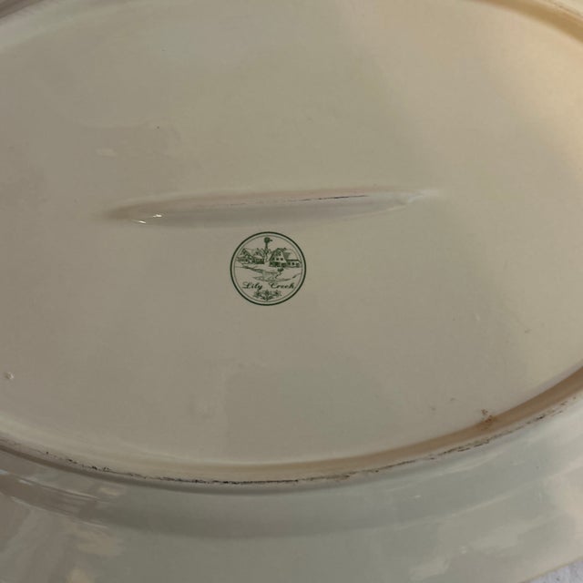 Lily Creek (or Lilly Creek) "Flowers Feed the Soul" Oval Decorative Platter from the 1990s. • Dimensions: Approximately...