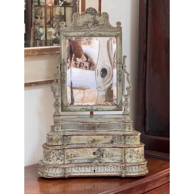 Exceptional 18th Century Venetian Dressing Table Mirror / Table Top Vanity For Sale - Image 4 of 16