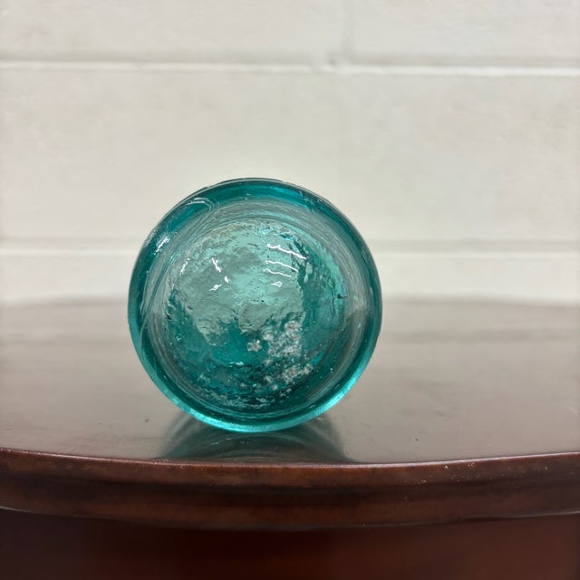 Industrial Antique Hemingray 12 Teal Glass Insulator For Sale - Image 3 of 6