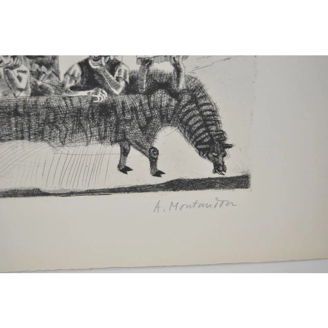 1937 Vintage "The Spooky Lama" Etching by Aime Montandon For Sale - Image 4 of 10