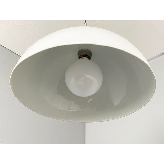 Pendant Lamp with White Opal Glass Shade by Florian Schulz, 1970s For Sale - Image 5 of 7