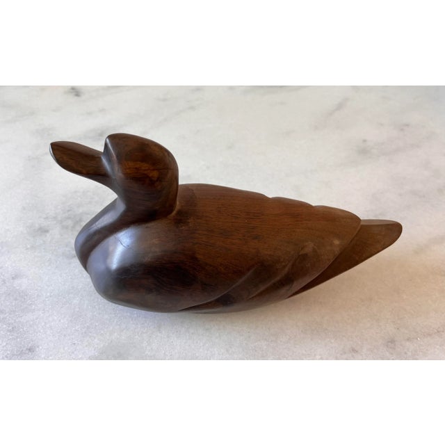 Vintage Hand Carved Wood Duck Figure For Sale In Austin - Image 6 of 9