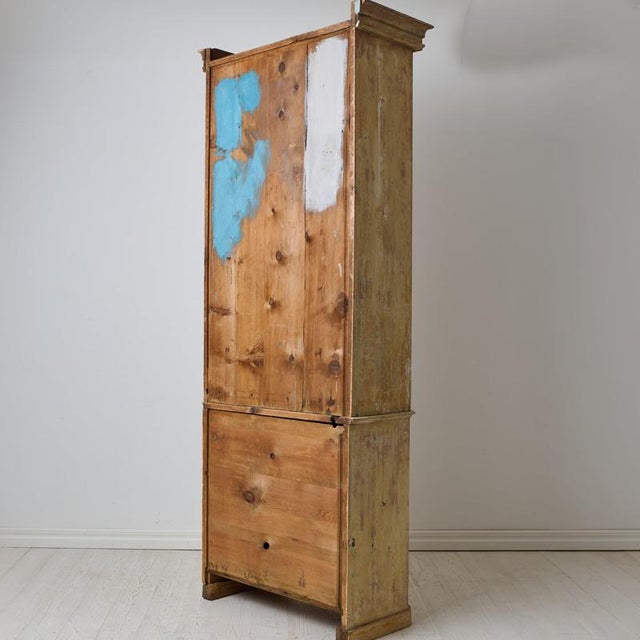 Antique Tall Narrow Pine Cabinet, Northern Sweden, 1810 For Sale - Image 12 of 13