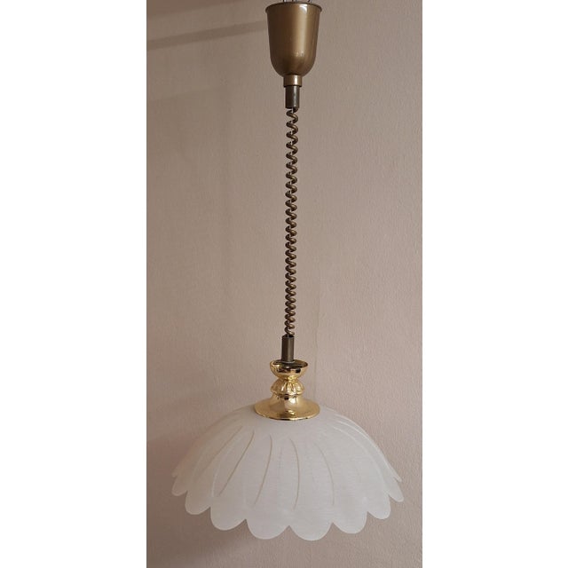 Vintage Pendant Lamp with Frosted Glass Shade, 1990s For Sale - Image 4 of 7