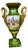 Napoleon I Decorative Vase in Green and Gold Porcelain For Sale