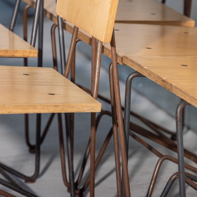 Set of 6 Vintage Chipotle Plywood and Steel Dining Chairs – Steve Sauer | Bruce Gueswel For Sale - Image 10 of 11