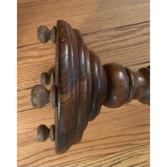 Mid 20th Century Vintage Wooden Barley Twist Plant Stand For Sale - Image 5 of 7