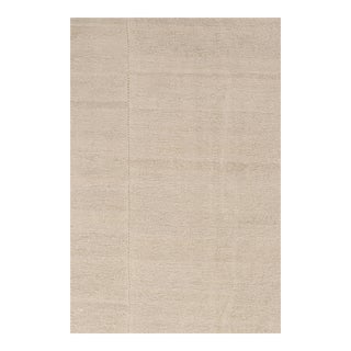 1950s Vintage Turkish Kilim in White and Beige Panel Woven Style For Sale
