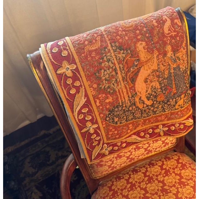 1970s French Goblus Millefleurs Tapestry — “Lady & Unicorn” Inspired Textile, France For Sale - Image 5 of 16