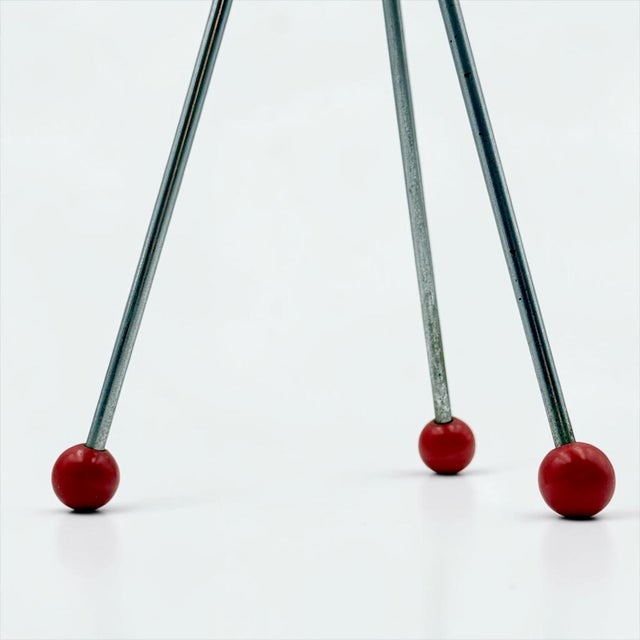 Chrome Tripod Floor Ashtray with Blue Ceramic Bowl, 1960s For Sale - Image 4 of 11