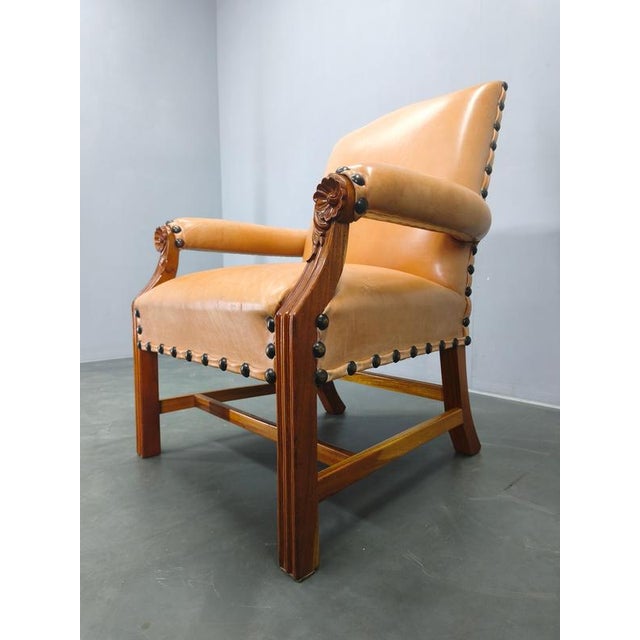 Antique Danish Leather Armchair, 1890s For Sale - Image 9 of 15