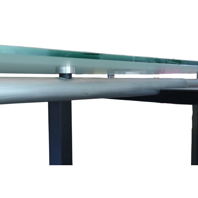 Vintage 1980 Glass & Metal Roche Bobois Dining Table With Extensions Included For Sale - Image 9 of 12