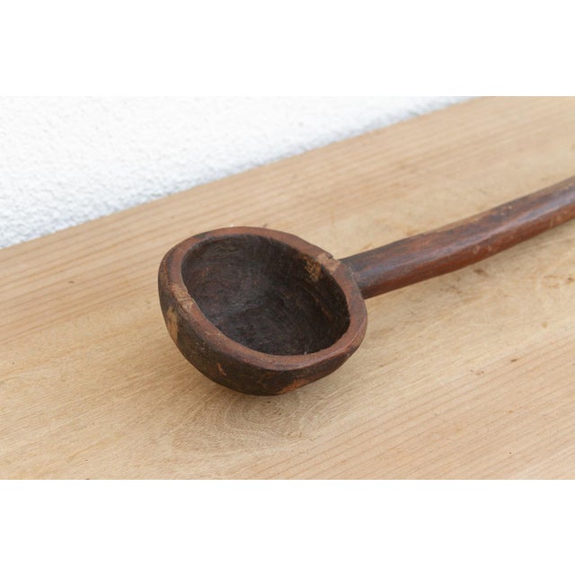 Deep Bowl Vintage Wooden Ladle For Sale - Image 4 of 7