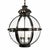 A substantial bronze and brass hall lantern with curved glass panels and elegant segmented oval form. The fixture features...
