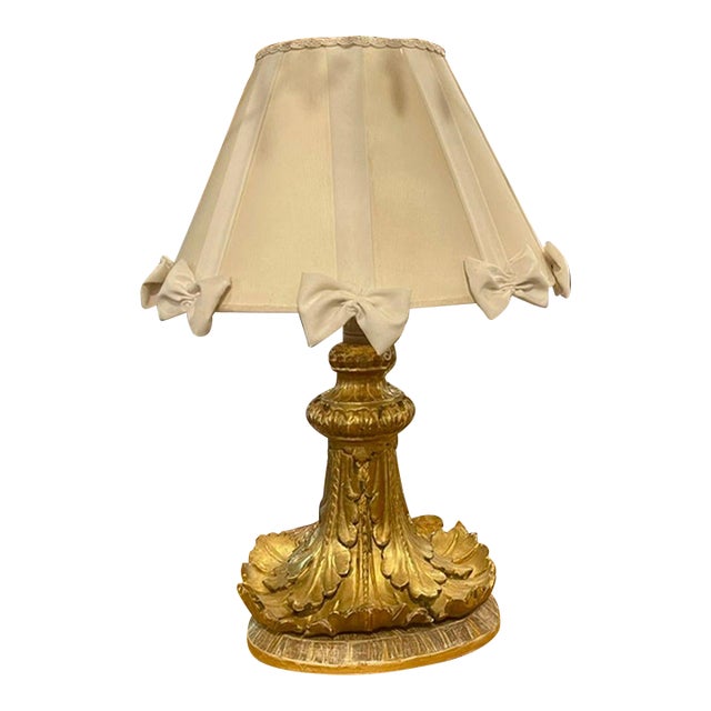 19th Century Italian Giltwood Element as Lamp For Sale
