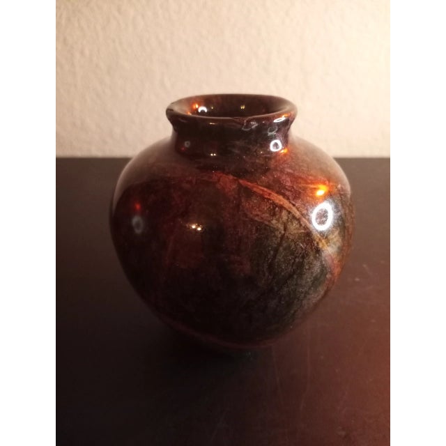 1980s 1980s Multicolor Variegated Solid Marble Squat Vase For Sale - Image 5 of 7