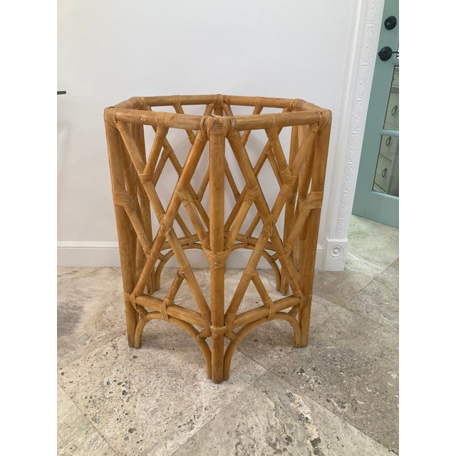 Natural Rattan Chippendale Pedestal Dining Table Base For Sale - Image 10 of 12