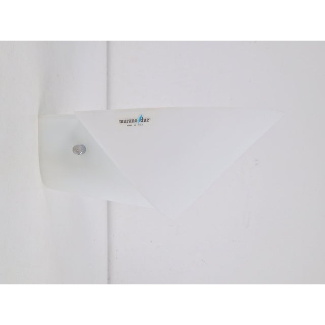 Vintage murano due wall lamp pinna 1990 murano glass italy wall lamp with diffuser in white murano glass. an elegant and...