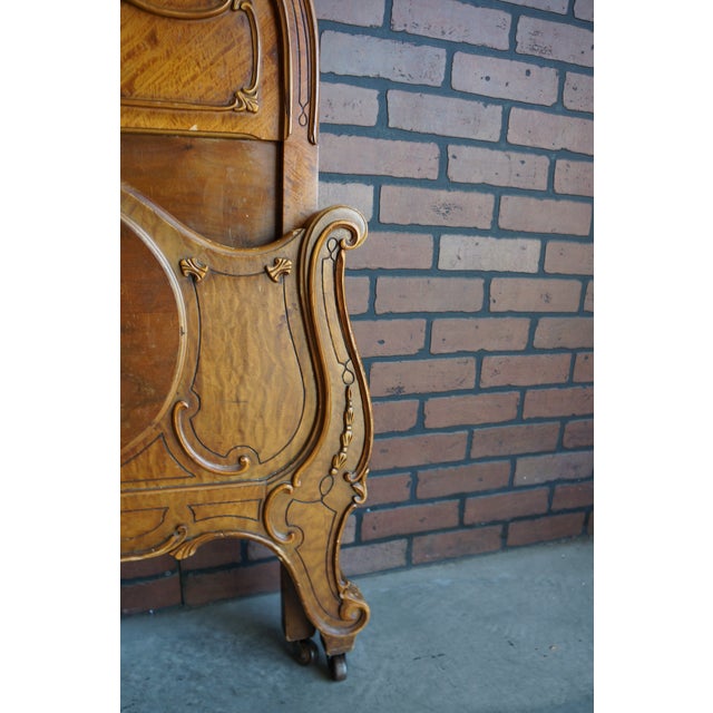 Brown Antique French Style Full Bed Frame For Sale - Image 8 of 10