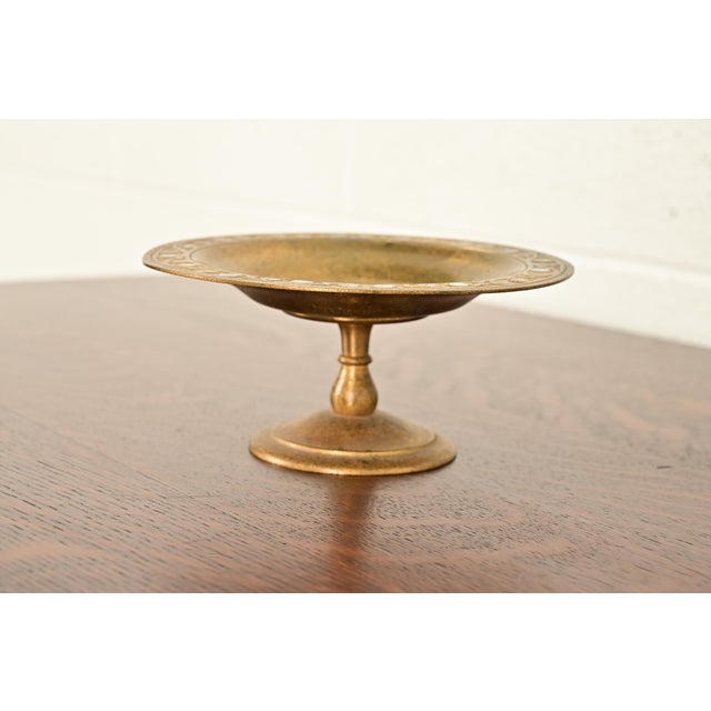 Tiffany Studios Tiffany Studios New York Bronze Doré Pedestal Bowl or Compote Dish With Abalone Inlay For Sale - Image 4 of 15