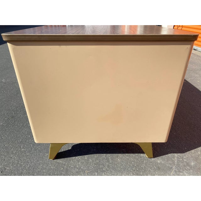 Brown Vintage Cole Steel Metal Desk For Sale - Image 8 of 12