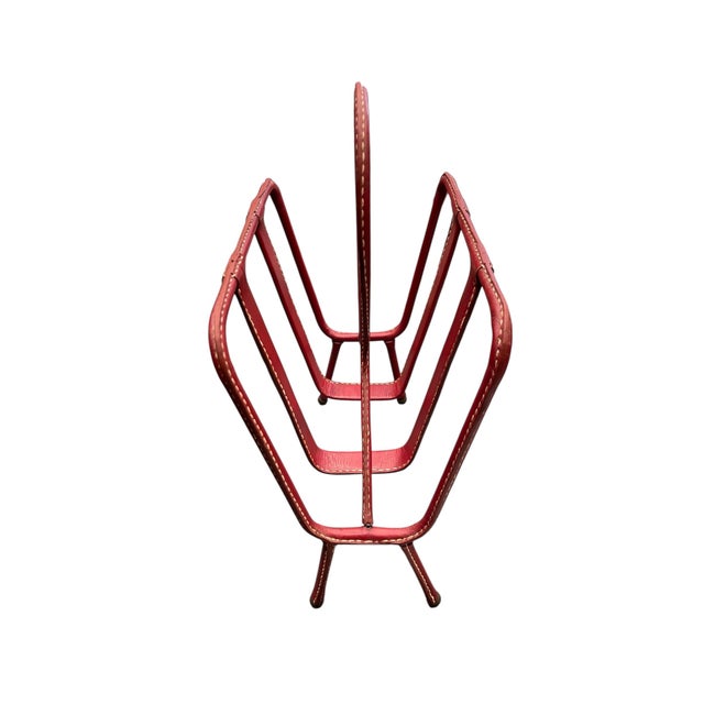 Magazine Rack by Jacques Adnet, 1950s, in Good conditions. Designed 1950 to 1959 I have official proof of authenticity...