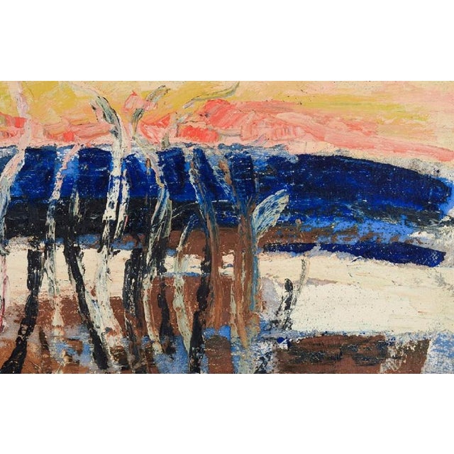 Eric Lundberg, Modernist Landscape, Oil on Canvas, 1960s For Sale - Image 4 of 7