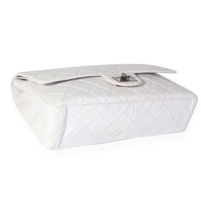 White Aged Calfskin Quilted 2.55 Reissue 227 Flap For Sale In New York - Image 6 of 8
