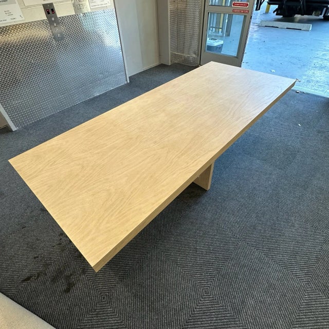 2010s Custom-Made Large Solid Oak Wood Dining Table For Sale - Image 5 of 7