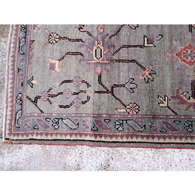 Taupe Galerie Shabab Collection Early 20th Century Handmade Turkish Oushak Runner For Sale - Image 8 of 10