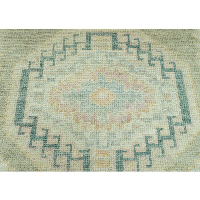 Turkish Turkish Oushak Rug 3'1" x 7'7" #19276 For Sale - Image 3 of 8