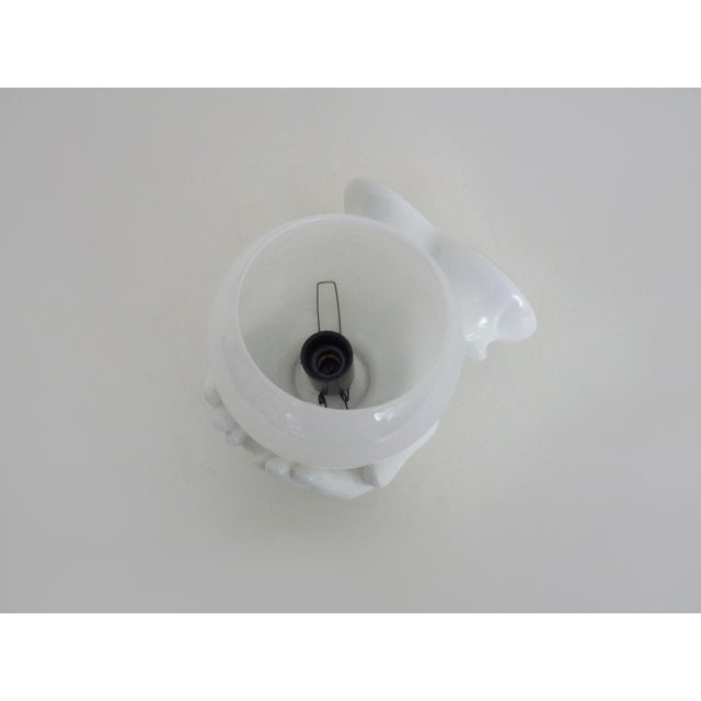 White Ceramic Wall Sconce with Hands, 1970s For Sale - Image 8 of 10