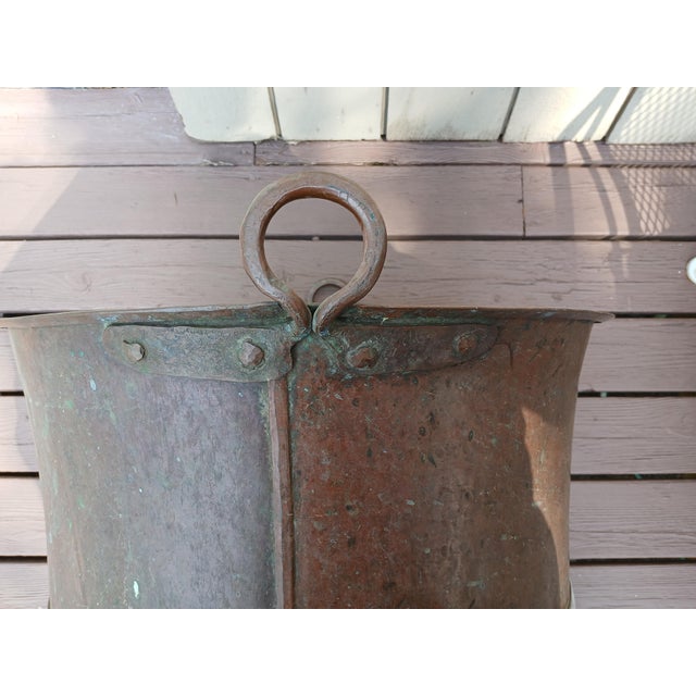 19th Century Large Copper Cooking Vessel/Tub For Sale - Image 4 of 7