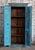 Antique Hand-Carved Blue Armoire With Floral Motifs & Brass Stud Detailing 83x38 For Sale In Orlando - Image 6 of 7