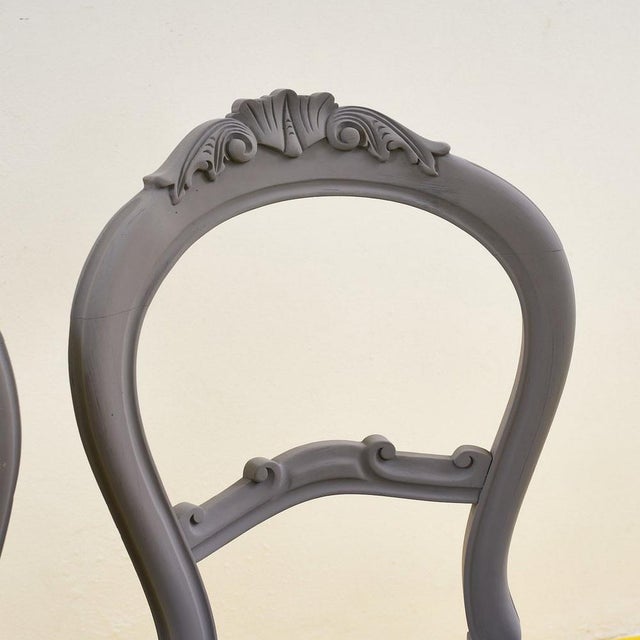 Vintage Chairs with Fabric Upholstery, 1940s, Set of 3 For Sale - Image 4 of 9