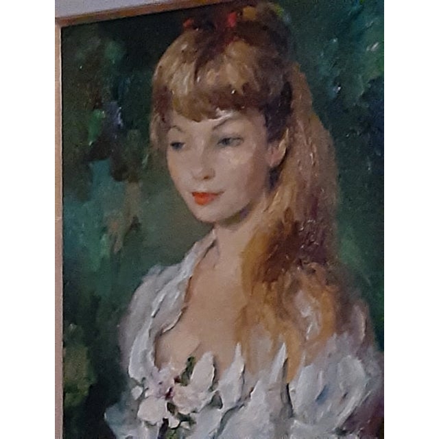 Mid 20th Century Original Oil Marcel Dyf Muse Painting of His Muse, Framed For Sale - Image 4 of 6