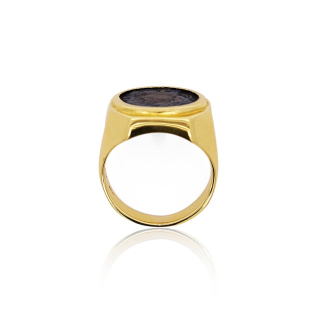 18k Gold Early Christian Roman Biblical Coin Men's Ring, Size 9.5 For Sale In Miami - Image 6 of 11