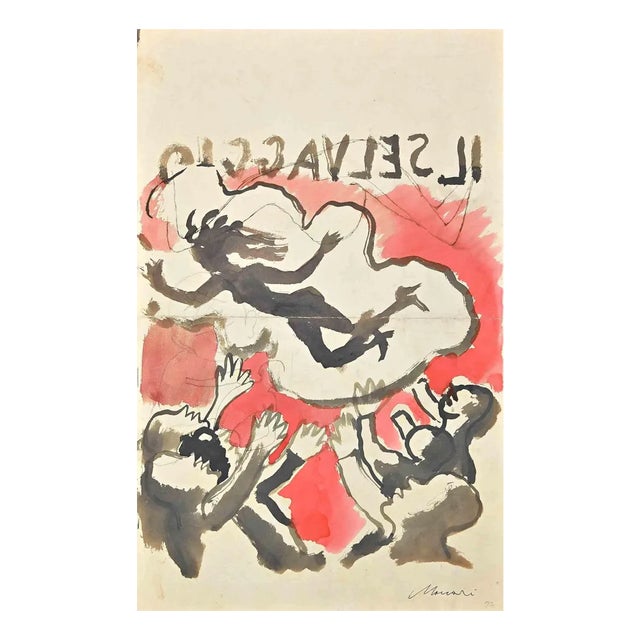 Mino Maccari, Cover for Il Wervage, Original Drawing, 1930s For Sale