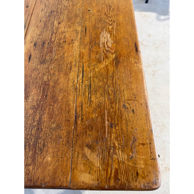 Wood Antique Pine Table With One Drawer From England For Sale - Image 7 of 18