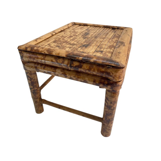 Mid-Century Modern Vintage Tortoiseshell Bamboo Stool or Stand For Sale - Image 3 of 10