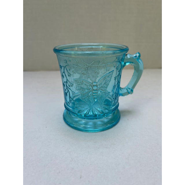 Turquoise Vintage Turquoise Glass Cup For Sale - Image 8 of 8