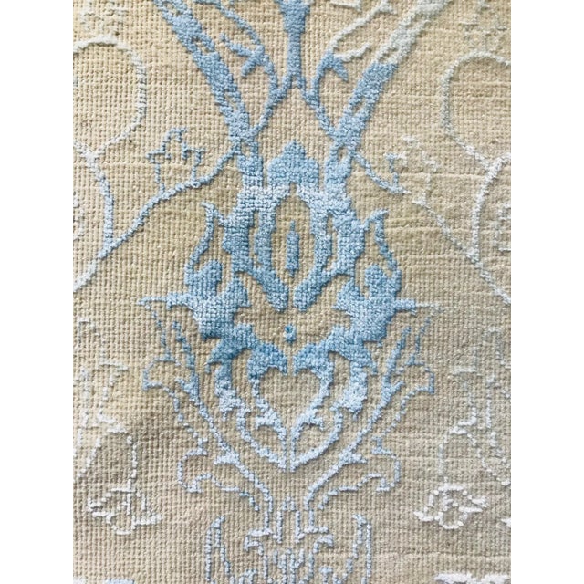 Textile Indian Wool & Silk Carpet, 1982 For Sale - Image 7 of 15