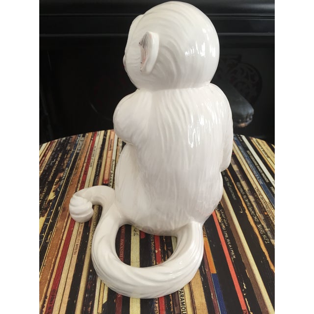 2020s Porcelain Ceramic Mottahedeh White Capuchin Monkey — As Seen at Elvis Presley's Graceland! For Sale - Image 5 of 8
