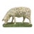 Vintage Hand-Painted English Country Grazing Sheep Sculpture on Green Plinth For Sale