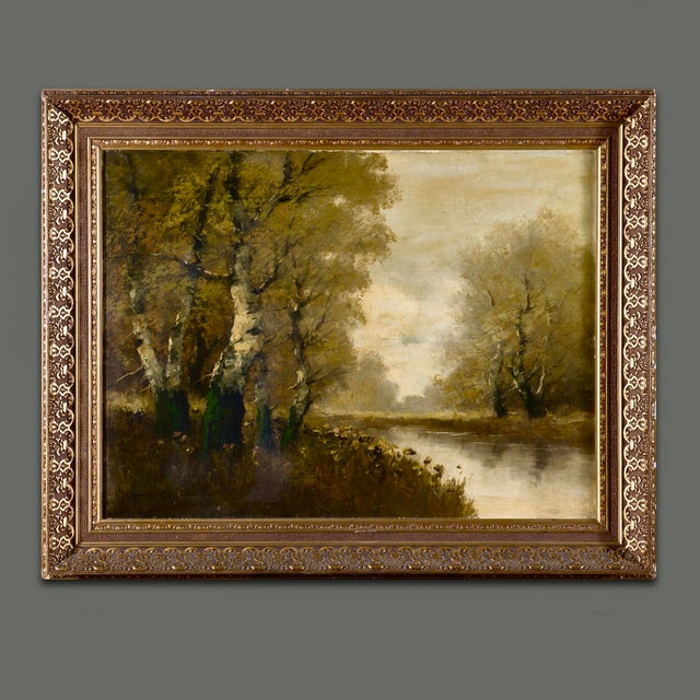 C. F. Daubigny, Landscape Composition, 1800s, Oil Painting on Canvas, Framed For Sale - Image 6 of 6