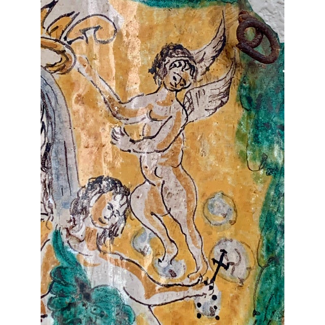 19th Century Italian Hand-Painted Maiolica Madonna & Child Devotional Plaque For Sale - Image 9 of 11