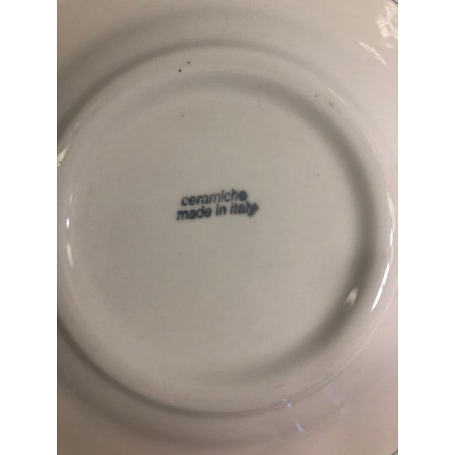 Sky Blue Italian Ceramiche Floral Decorative Plates (Set of 4) For Sale - Image 8 of 8